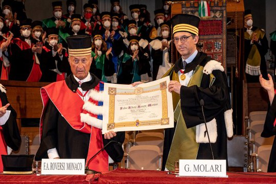 La laurea ad honorem dell'Università di Bologna a Fabio Roversi Monaco